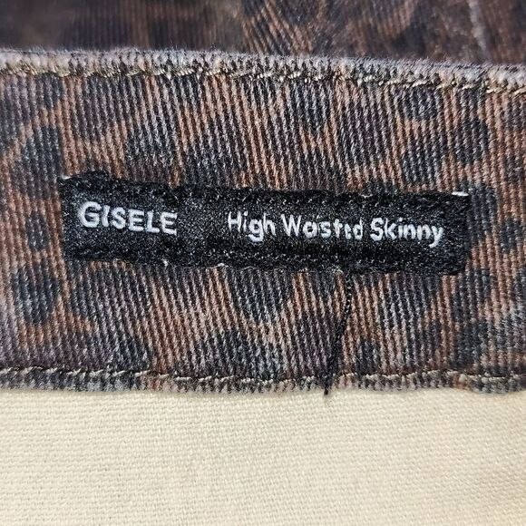 Dear John Gisele Mocha Leopard Brown High Wasted Skinny Jeans Size 29 - Picture 9 of 11